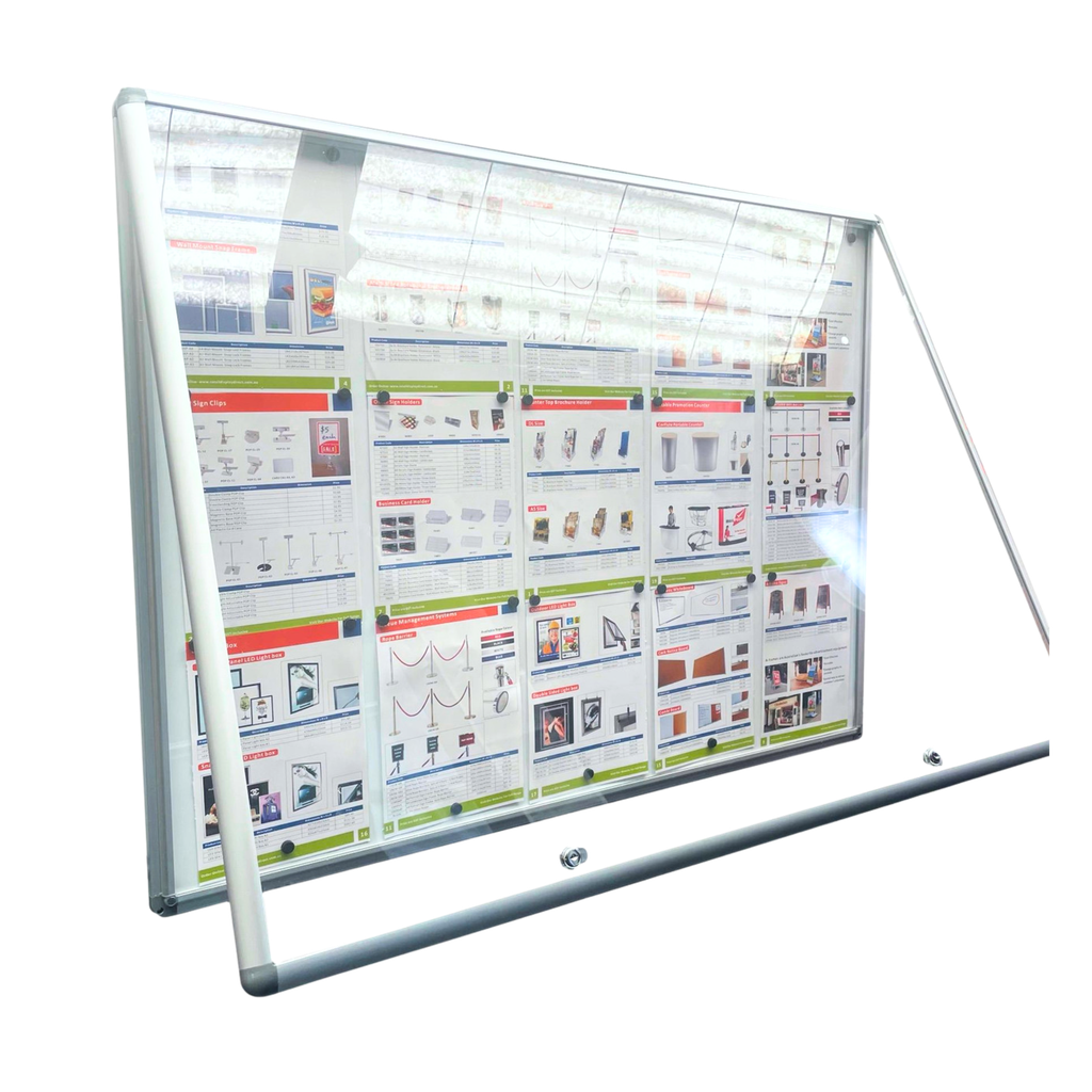 Lockable Indoor Whiteboard Notice Board 890H x 1200W x 35D mm (15xA4)