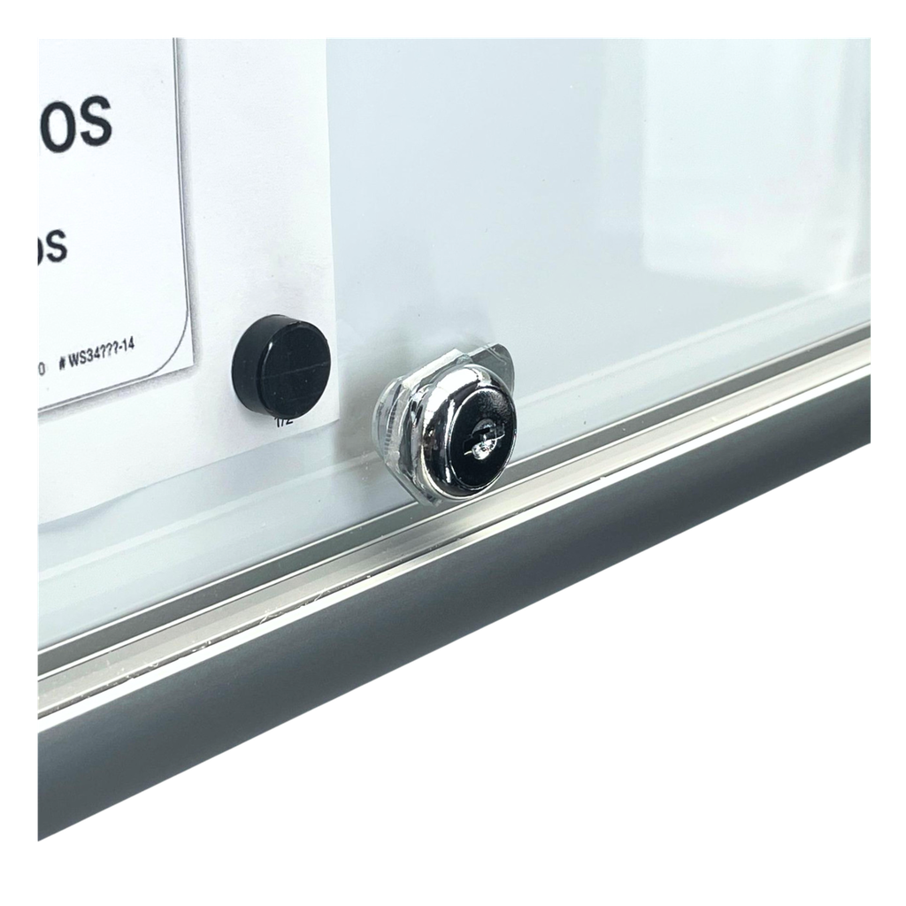 Lockable Indoor Whiteboard Notice Board 890H x 1200W x 35D mm (15xA4)