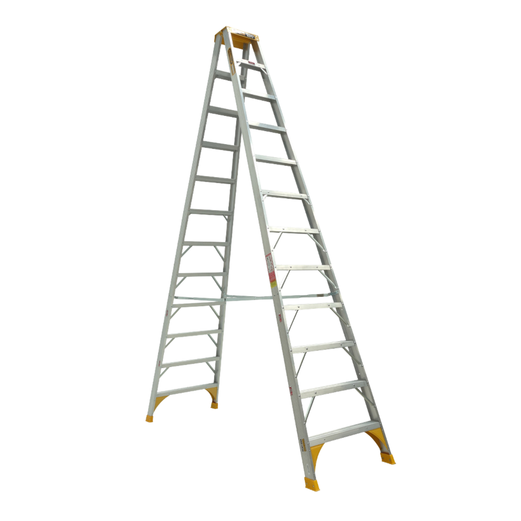 12ft 3.6m Double Sided Step Ladder - Heavy Duty 180kg Industrial