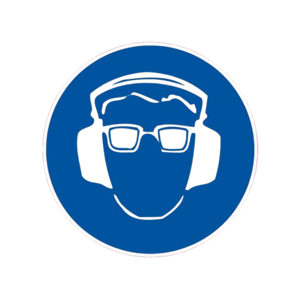 200mm Round Sticker - Ear &amp; Eye Protection