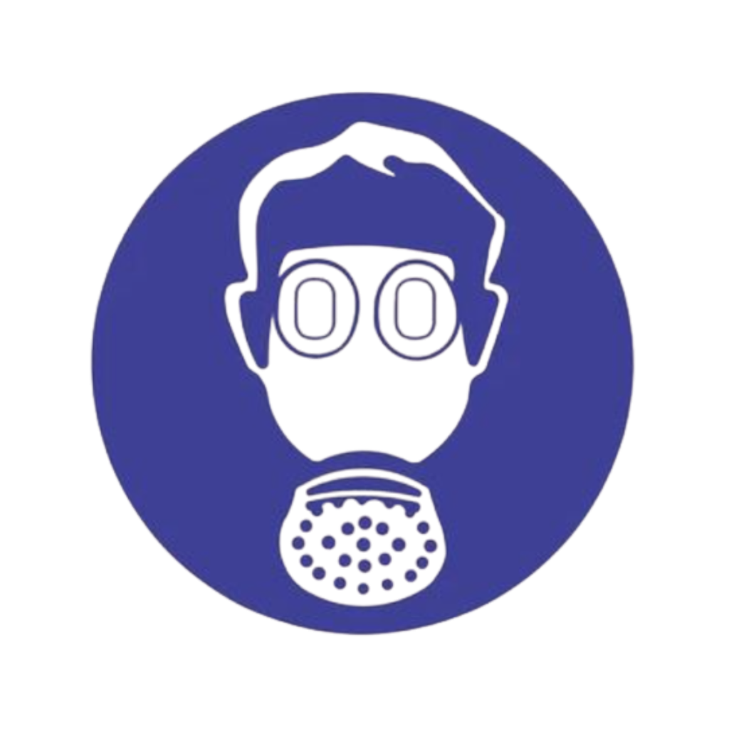 200mm Round Sticker - Respirator