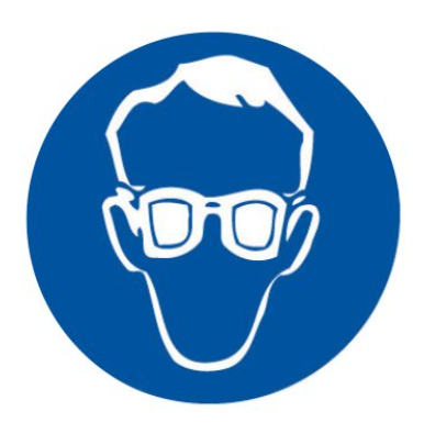 200mm Round Sticker - Safety Glasses