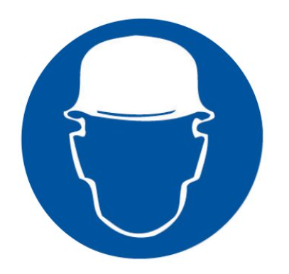 200mm Round Sticker - Safety Hard Hat