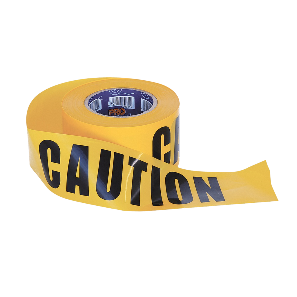 Barrier Tape Yellow/Black (CAUTION) 75mm x 100m (ea/20box)