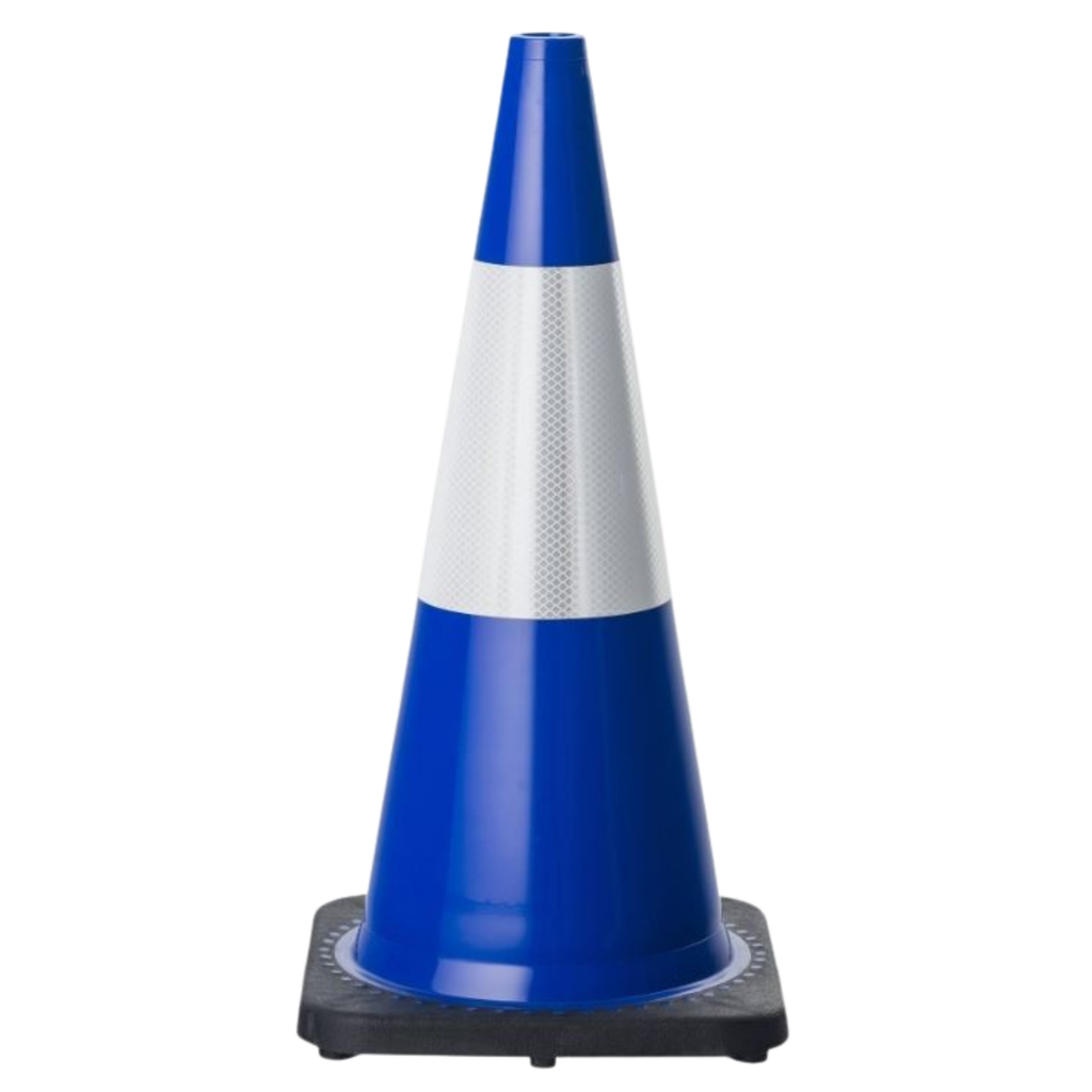 Blue Traffic Cone 700mm w/- Reflective Band 