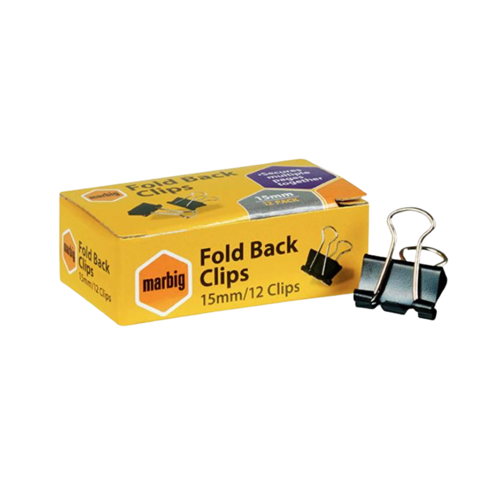 Fold Back Clip - 15mm - 40815 (Box of 12) - Extra Small