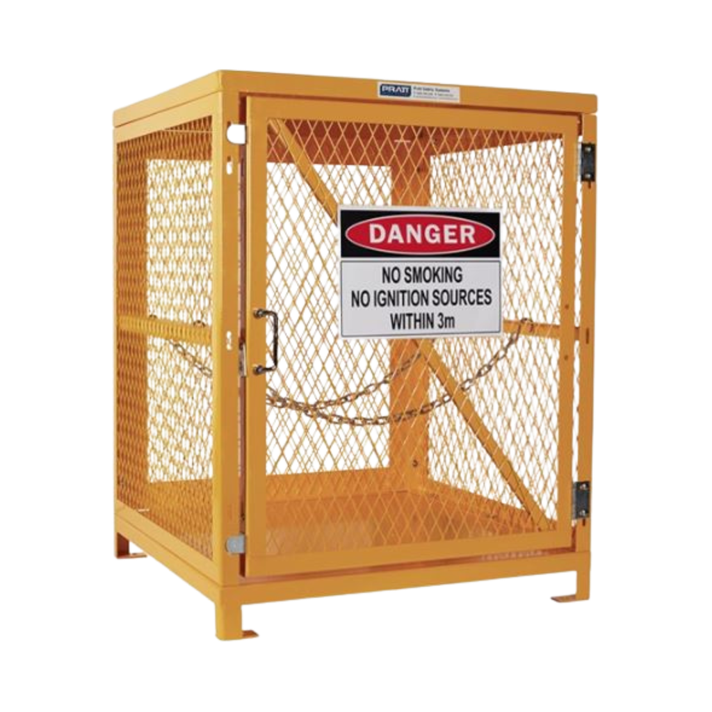 Forklift Gas Cylinder Cage - Fits 4 Vertical Gas Bottles - 990mmH x 780mmW x 760mmD - Powder Coated Steel