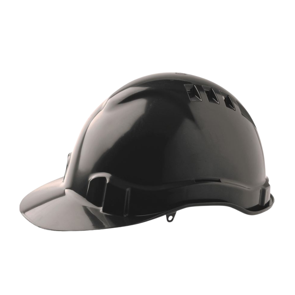 Hard Hat - Vented with adjustable harness - Black