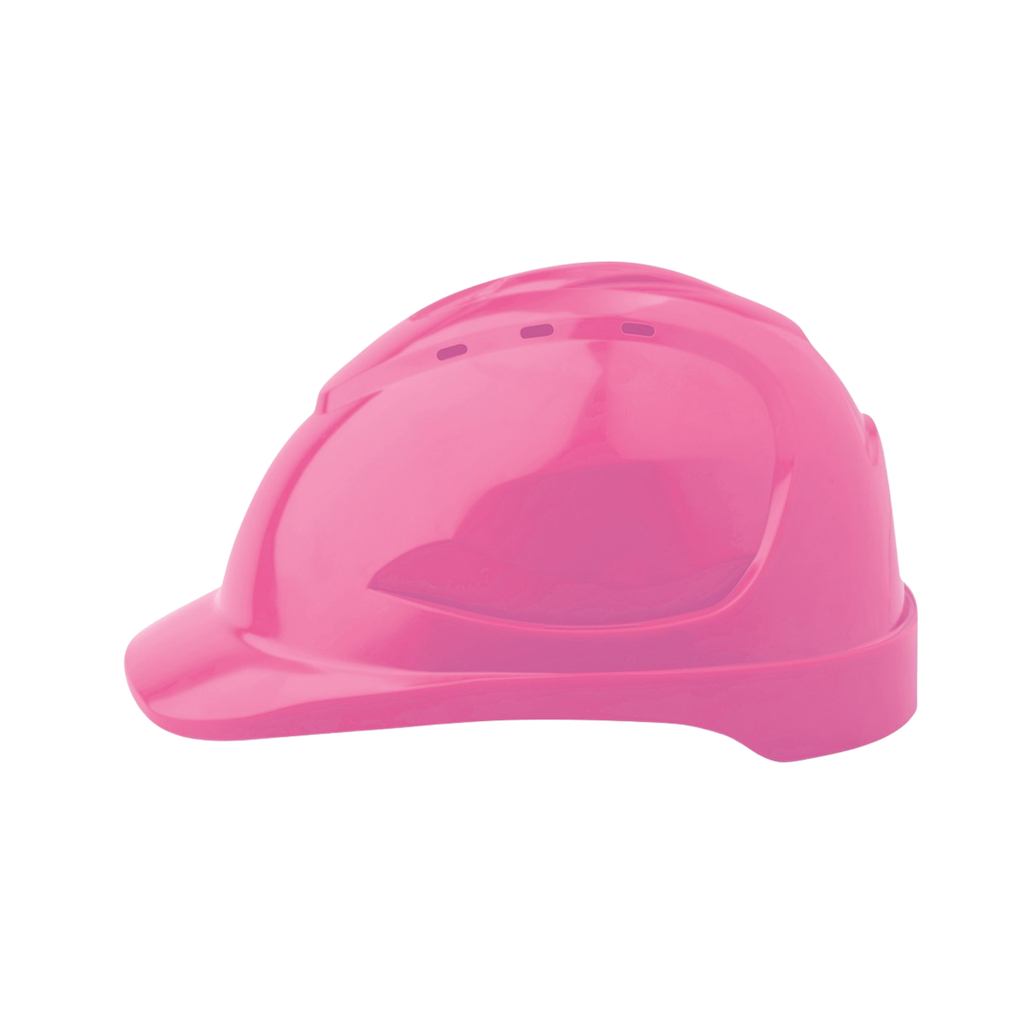 Hard Hat - Vented with adjustable harness - Fluro Pink