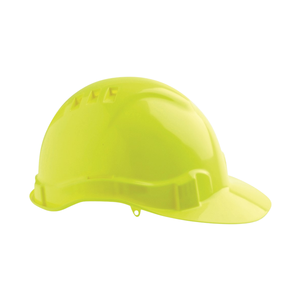 Hard Hat - Vented with adjustable harness - Fluro Yellow
