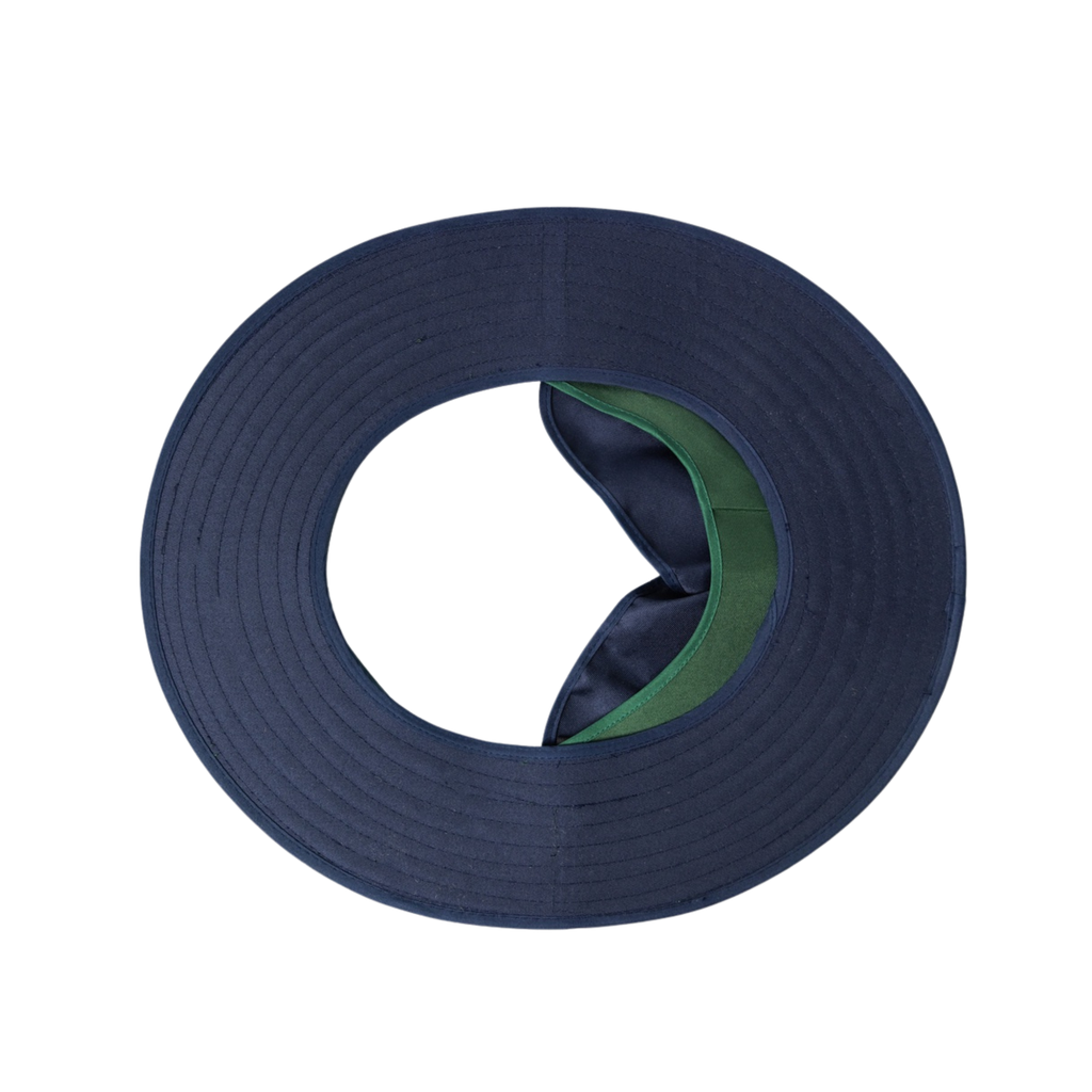 Hard Hat Cotton Brim w/- neck flap - NAVY BLUE