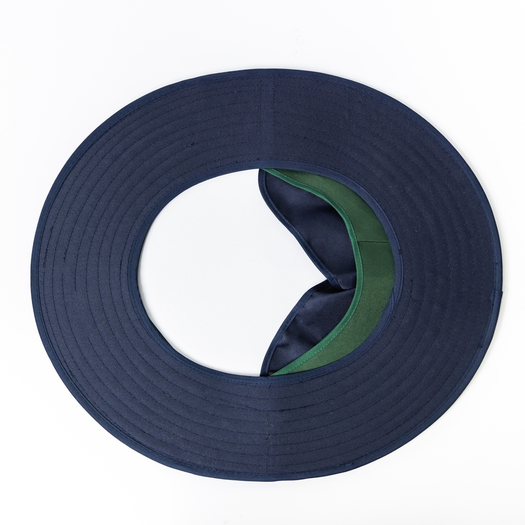 Hard Hat Cotton Brim w/- neck flap - NAVY BLUE