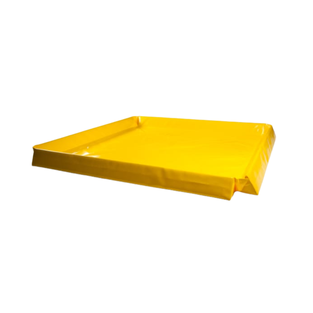 Heavy Duty Yellow PVC Portable Spill Bund 2m x 2m 10cm triangular foam-filled side wall