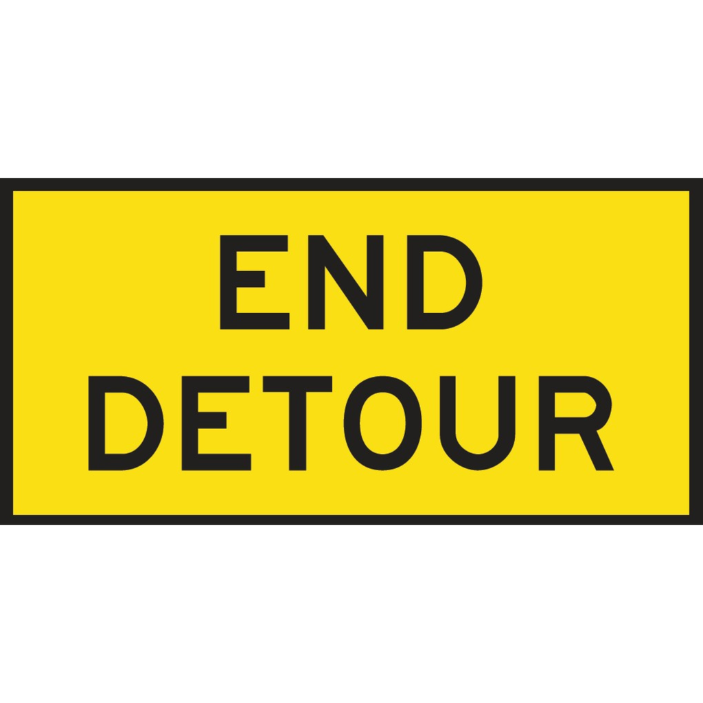 Boxed Edge Sign Metal Class 1W Reflective 1200 x 600mm - End Detour