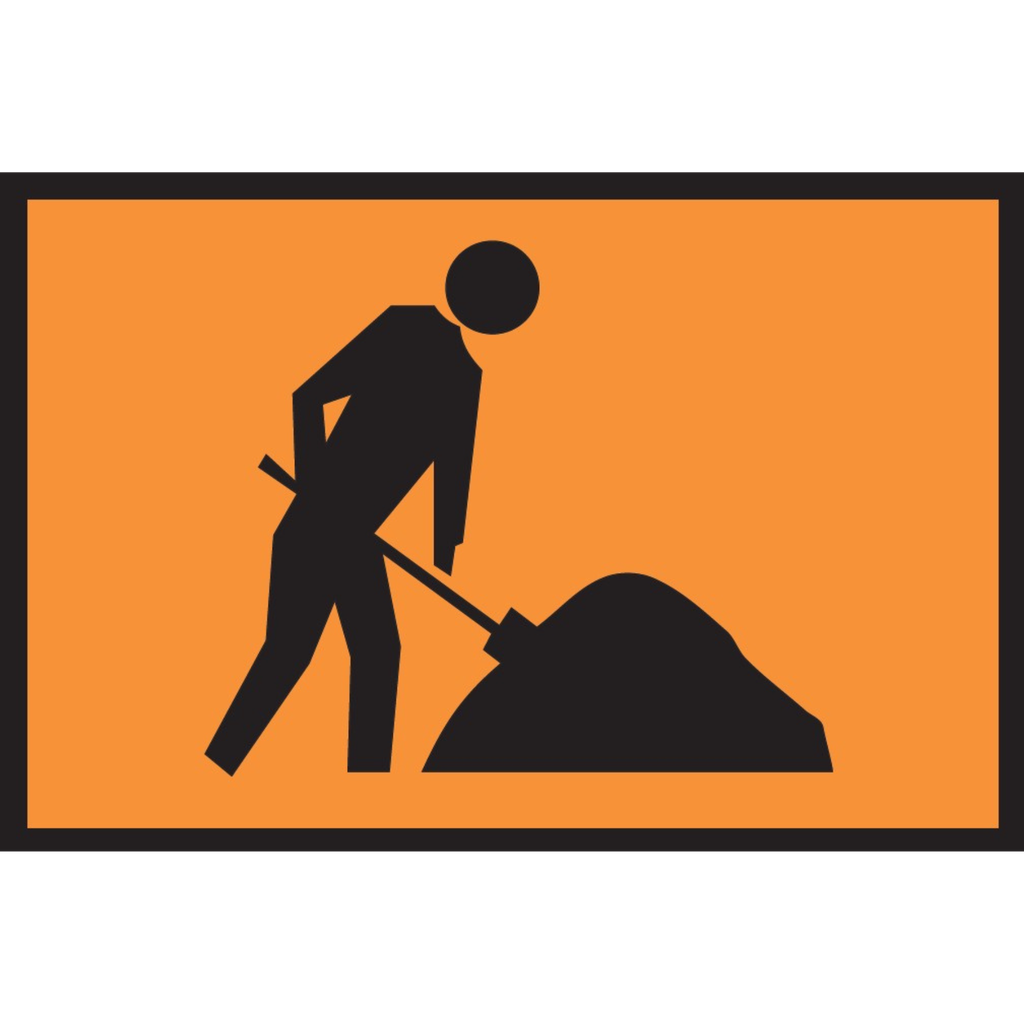 Boxed Edge Sign Metal Class 1W Reflective 1200 x 900mm - Orange workmen