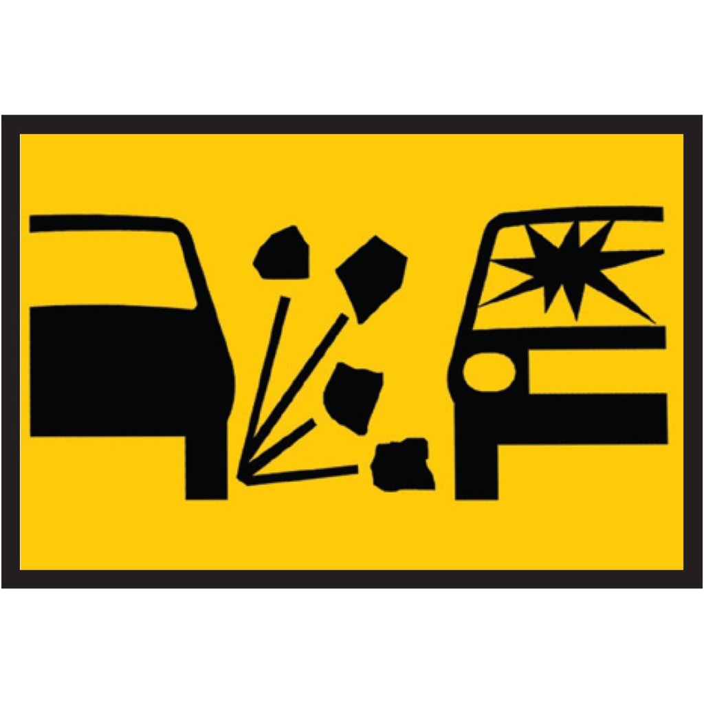 Boxed Edge Sign Metal Class 1W Reflective 1500 x 900mm - Loose Stones Symbol