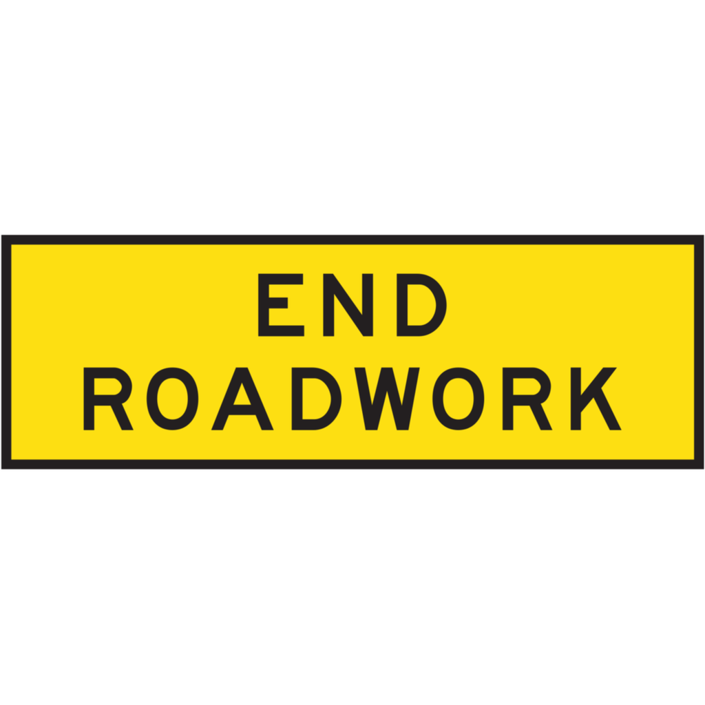 Boxed Edge Sign Metal Class 1W Reflective 1800 x 600mm - End Roadwork