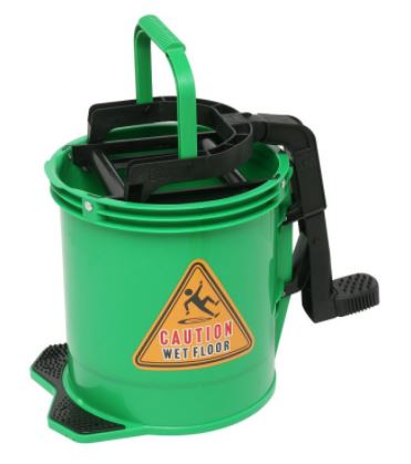 Plastic Mop Wringer Bucket 16L - GREEN