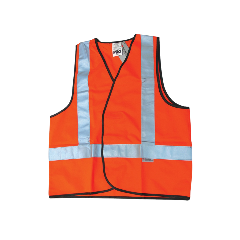 Safety Vest Hi Vis Fluro Orange (Day Use) Size - X Large