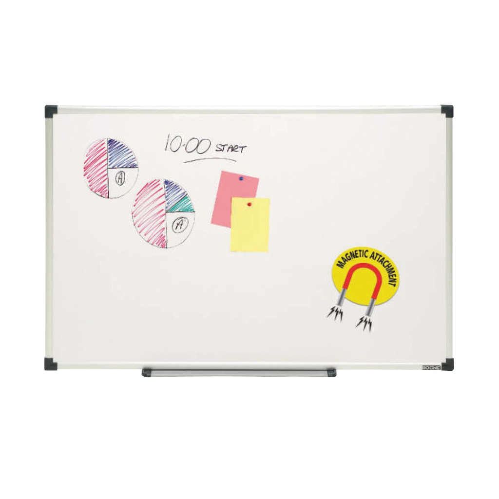 Whiteboard Magnetic 1500 x 900mm w/- Alum Frame