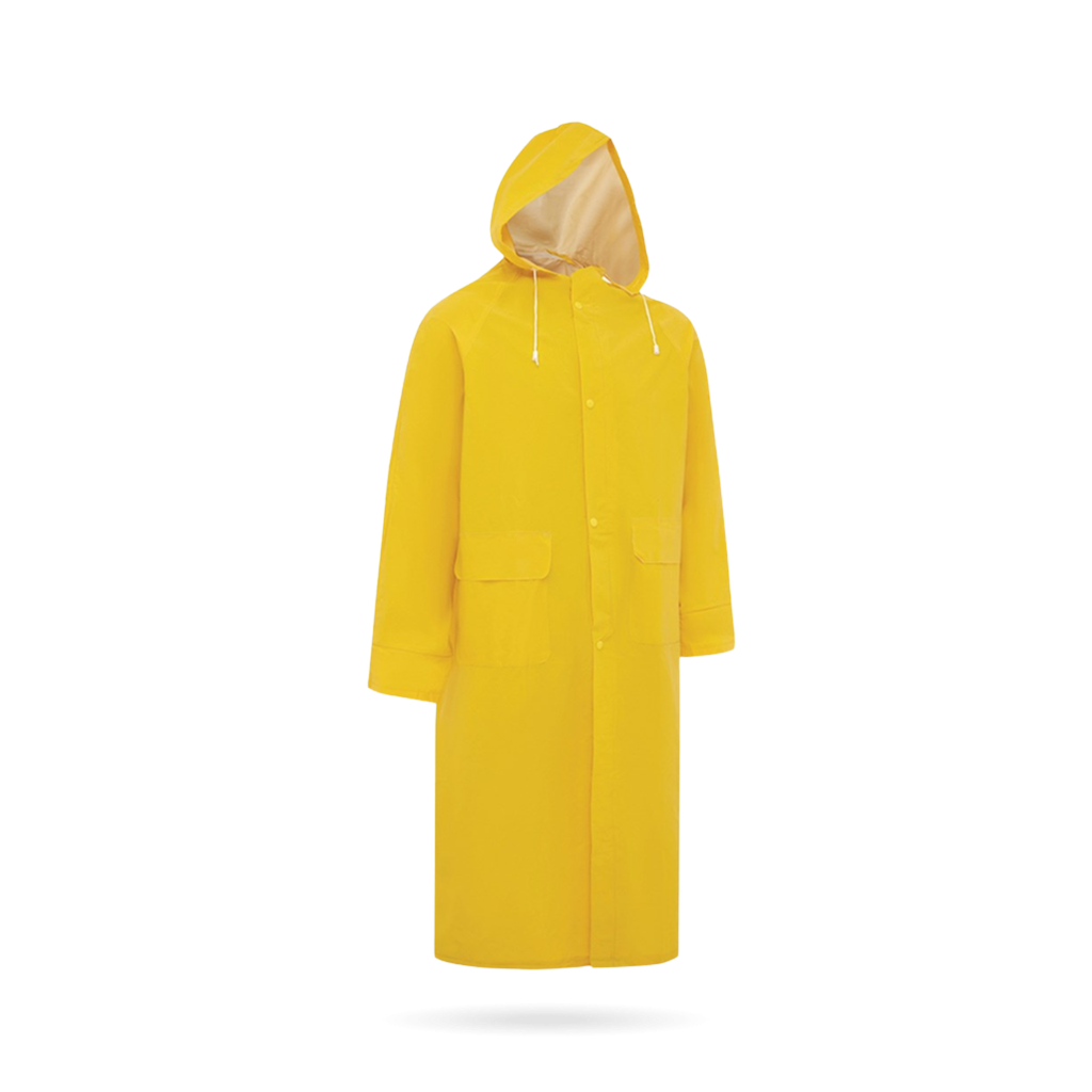 Yellow PVC Rain Coat - Full Length - Size XL