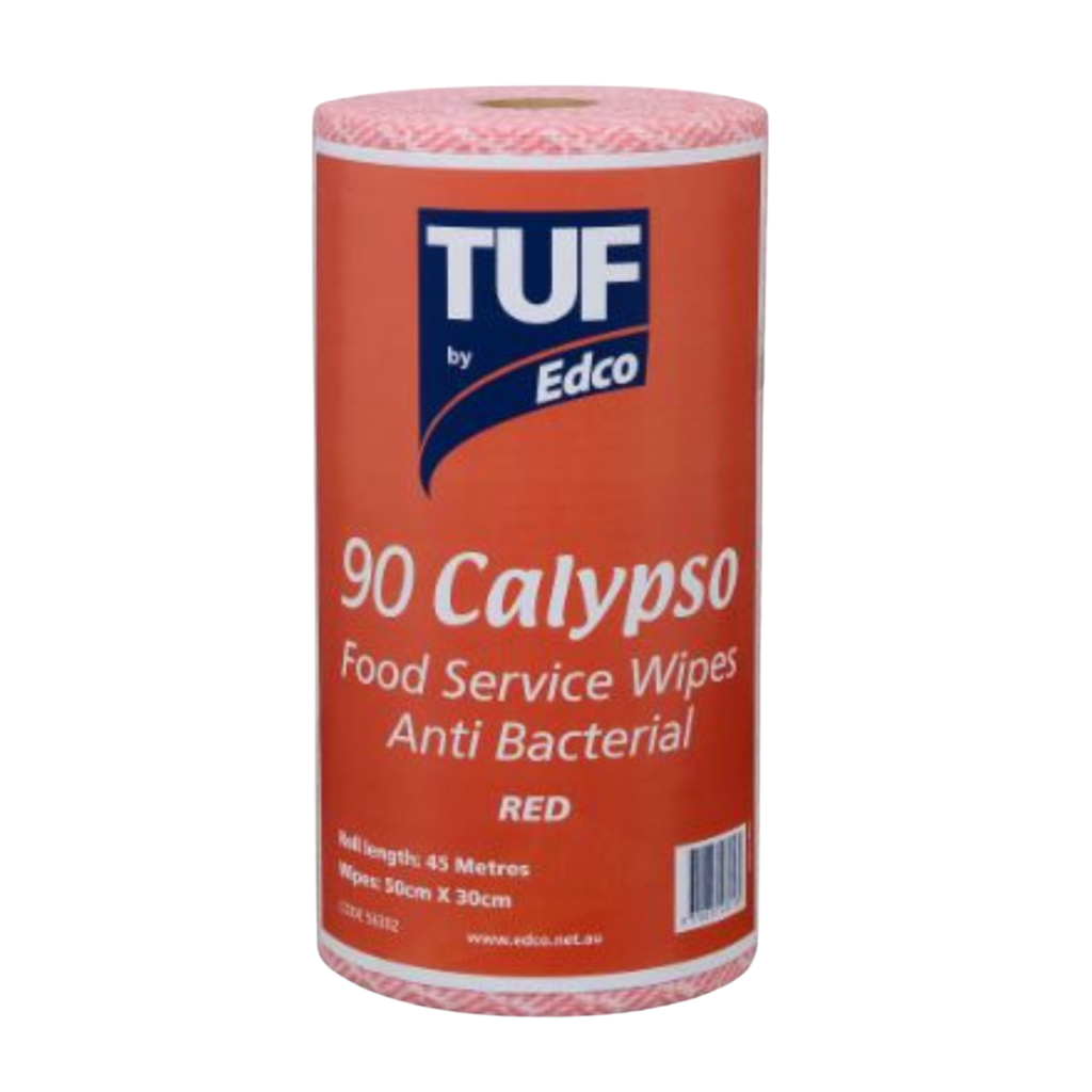 Cleaning Roll/Wipes TUF Calypso 30cm x 45m Red