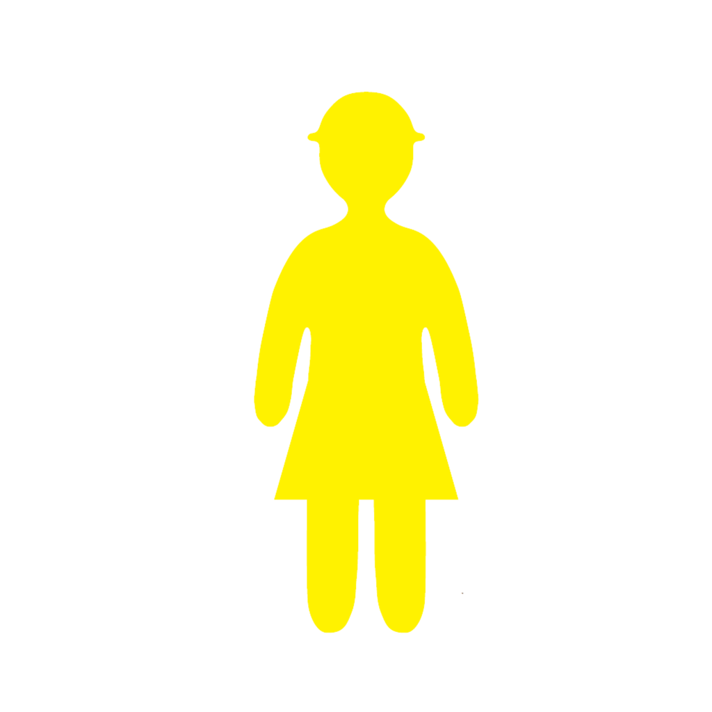 1200 x 1800mm Coreflute Yellow Women Cut Out - Hands Down
