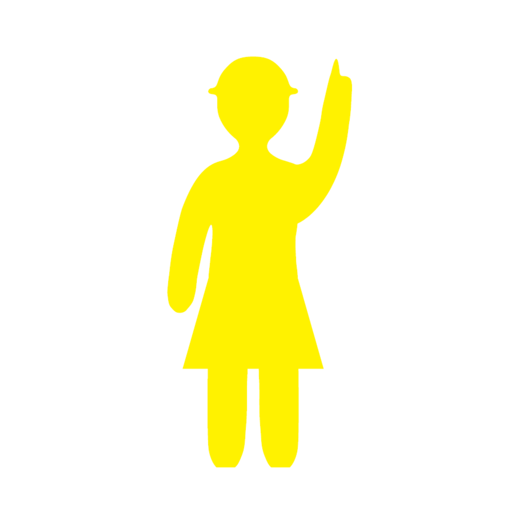 1200 x 1800mm Coreflute Yellow Women Cut Out - Pointing Up