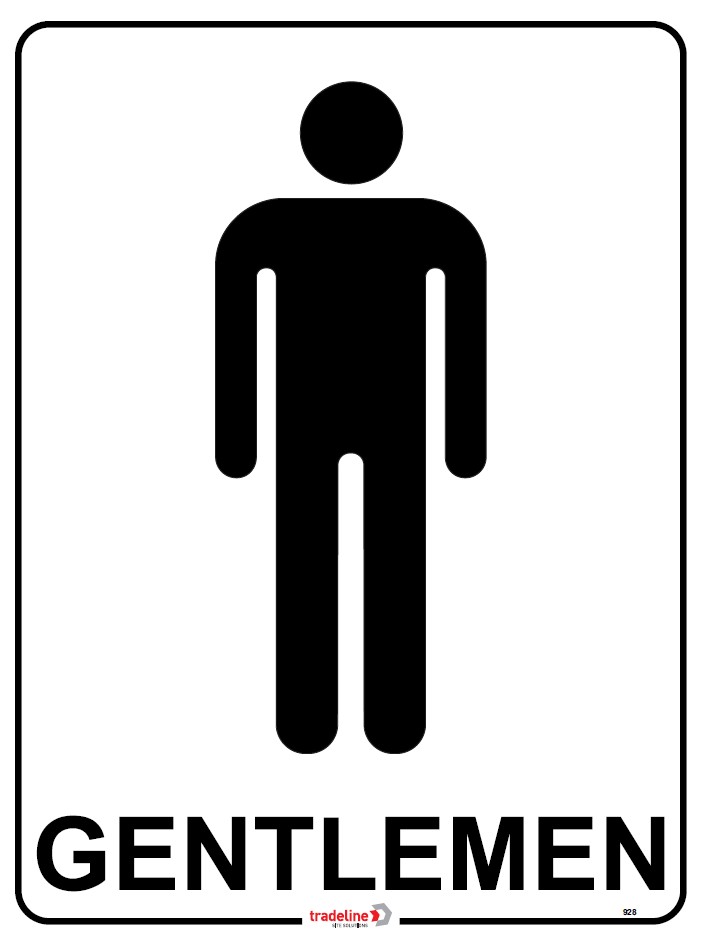 Safety Sign 300 x 225mm - Gentlemen