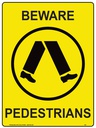 Safety Sign 600 x 450mm - Beware Pedestrians