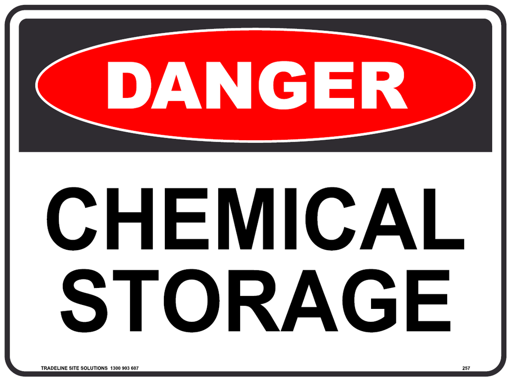 Safety Sign 600 x 450mm - DANGER Chemical Storage