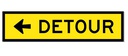 QLD Multi Message 1200 x 300mm Class 1 Reflective - Detour (Left Arrow)
