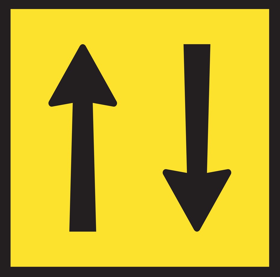 QLD Multi Message 600 x 600mm Class 1 Reflective - Lane Status, Two Lane Symbol