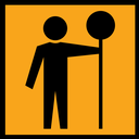 QLD Multi Message 600 x 600mm Class 1 Reflective - Stop Go Man Symbol