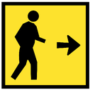QLD Multi Message 600 x 600mm Class 1 Reflective - Pedestrian Right Symbol