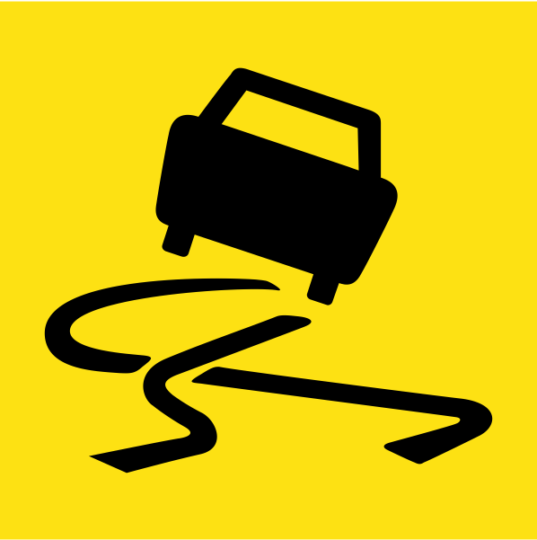 Victoria Multi Message Sign 600 x 600mm Class 1 Reflective - Slippery Road (Symbol)