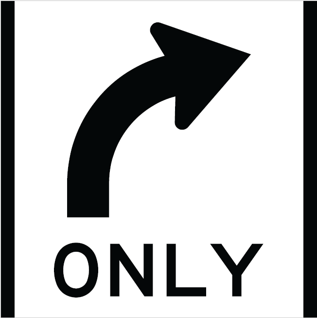 Victoria Multi Message Sign 600 x 600mm Class 1 Reflective - Right Turn Only