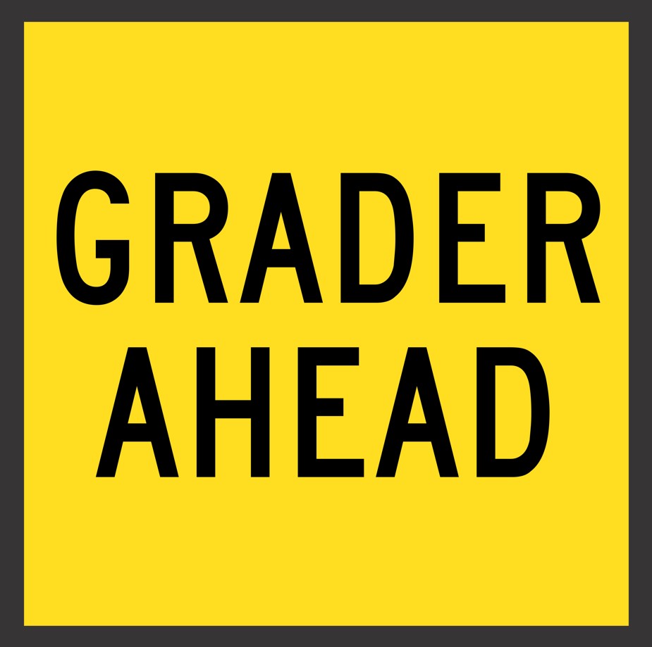 Victoria Multi Message Sign 600 x 600mm Class 1 Reflective - Grader Ahead