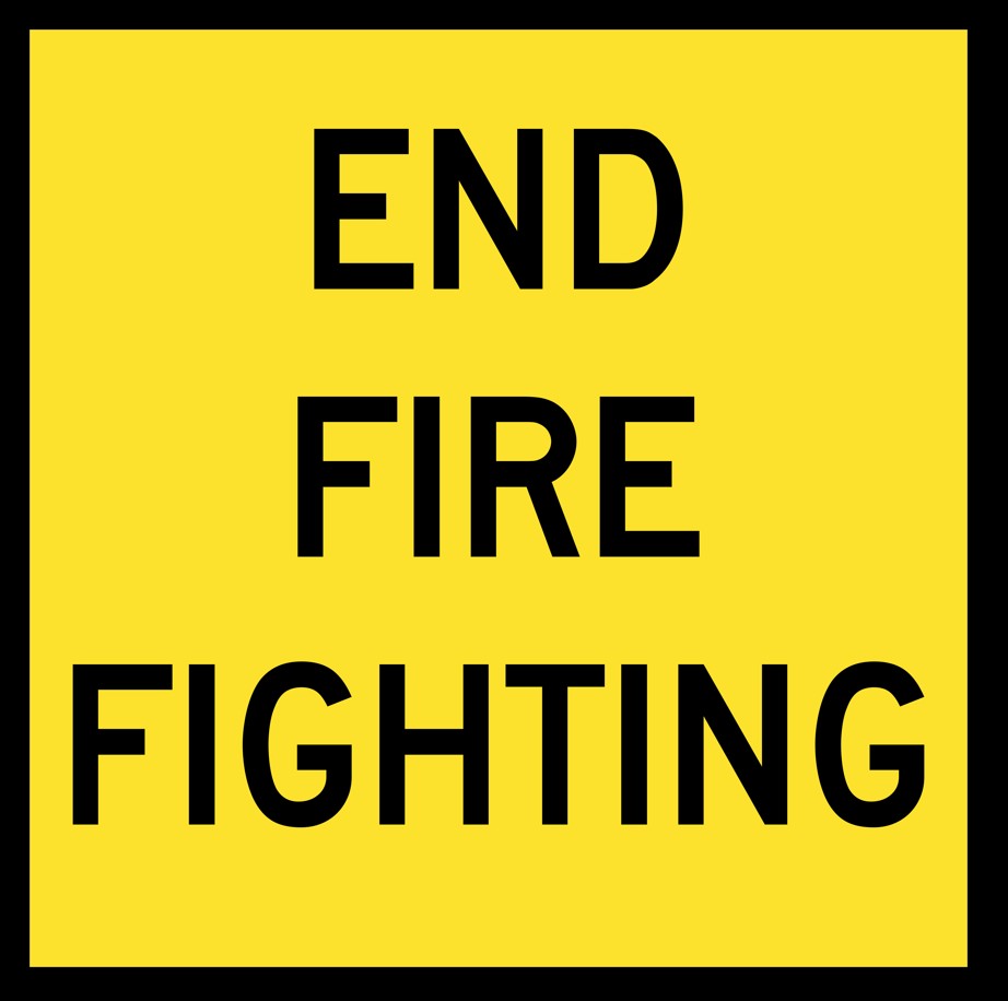 QLD Multi Message 600 x 600mm Class 1 Reflective - End Fire Fighting