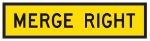 QLD Multi Message 1200 x 300mm Class 1 Reflective - Merge Right