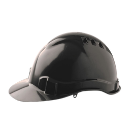 [HARDHAT-BK] Hard Hat - Vented with adjustable harness - Black