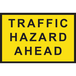 [SIGNT1-10] Boxed Edge Sign Metal Class 1W Reflective 1200 x 900mm - Traffic Hazard Ahead