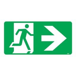 Safety Sign 350 x 180mm - Running Man (Right Arrow)
