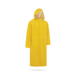 [RAINCOATXXXL] Yellow PVC Rain Coat - Full Length - Size 3XL