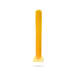 [BOLLARD] Yellow Safety Steel Bollard - 915mm(H) x 110mm dia - 10.5kg - Surface Mount (Square Base)