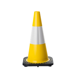 [TCONE45RE-YW] Yellow Traffic Cone 450mm w/- Reflective Band