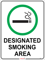 Safety Sign 600 x 450mm - DESIGNATED SMOKING AREA (Symbol)
