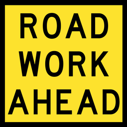 QLD Multi Message 600 x 600mm Class 1 Reflective - Road Work Ahead