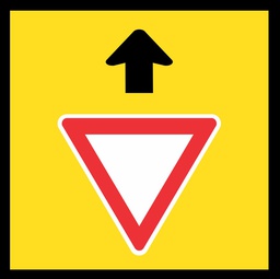 QLD Multi Message 600 x 600mm Class 1 Reflective - Give Way Sign Ahead Symbol